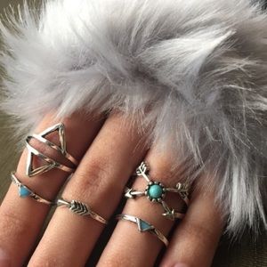 Tibetan Silver Midi Stackable Rings Set